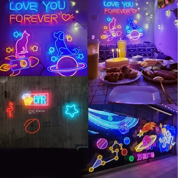 Gamyklos Užsakymą Akių LED Neonas Pasirašyti Šviesos Neon Flex Rankų darbo Baras, Parduotuvė, Logotipas Pub Store Club naktinis klubas