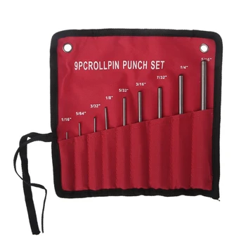 Magorui 9Pcs Profesinės Patvarus Plieno Roll Pin Punch Nustatyti Įrankių Rinkinys, skirtas Pašalinti Ginklą Varžtas Sugauti suristi Atveju