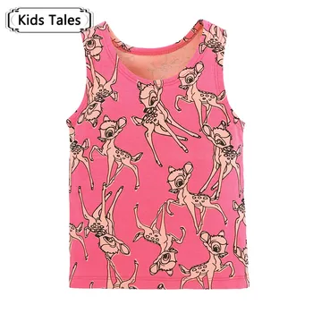 Vasaros 2020 Mielas Elnias Spausdinti Kūdikių marškinėliai Naujagimiui Mergaitės Berniukai Tees Kūdikių Rankovių Animacinių filmų Gyvūnų Viršūnes Rose Red SC064